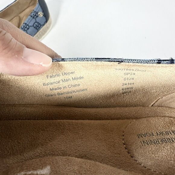 Giani Bernini Shoes Women's 10 Blue Archerr Memory Foam Monogram Espadrille - Picture 9 of 11